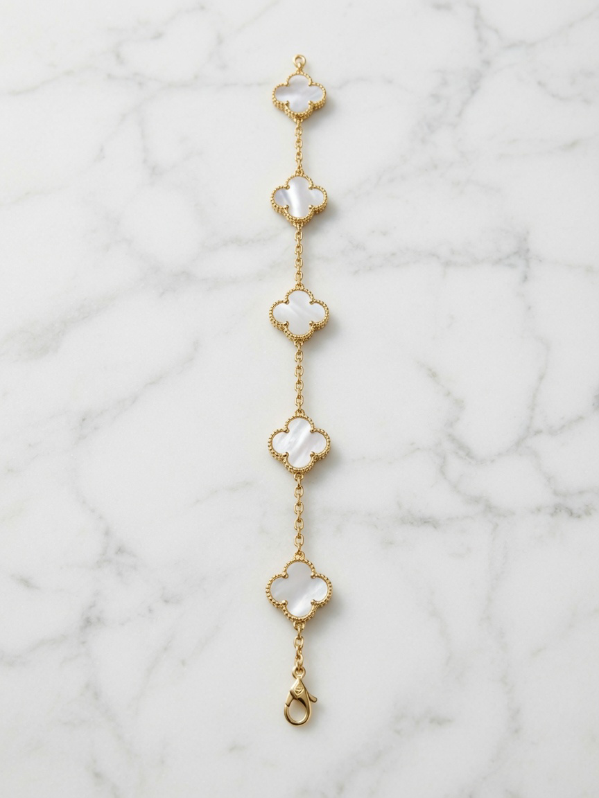 Gold: White bracelet