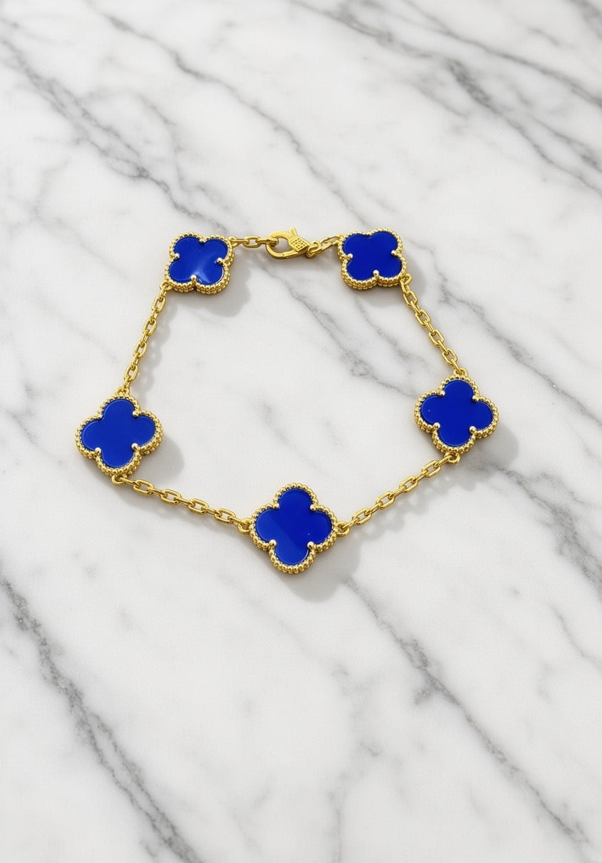 Blue 4 clover bracelet