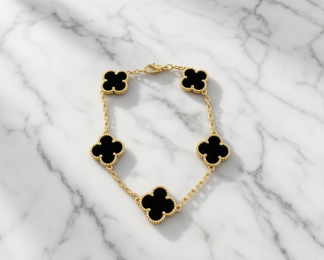 Black 4 clover bracelet