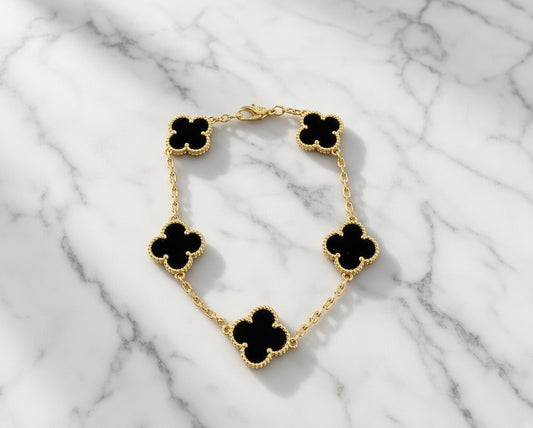 Black 4 clover bracelet