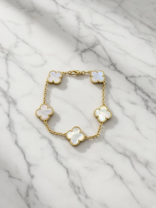Gold: White bracelet
