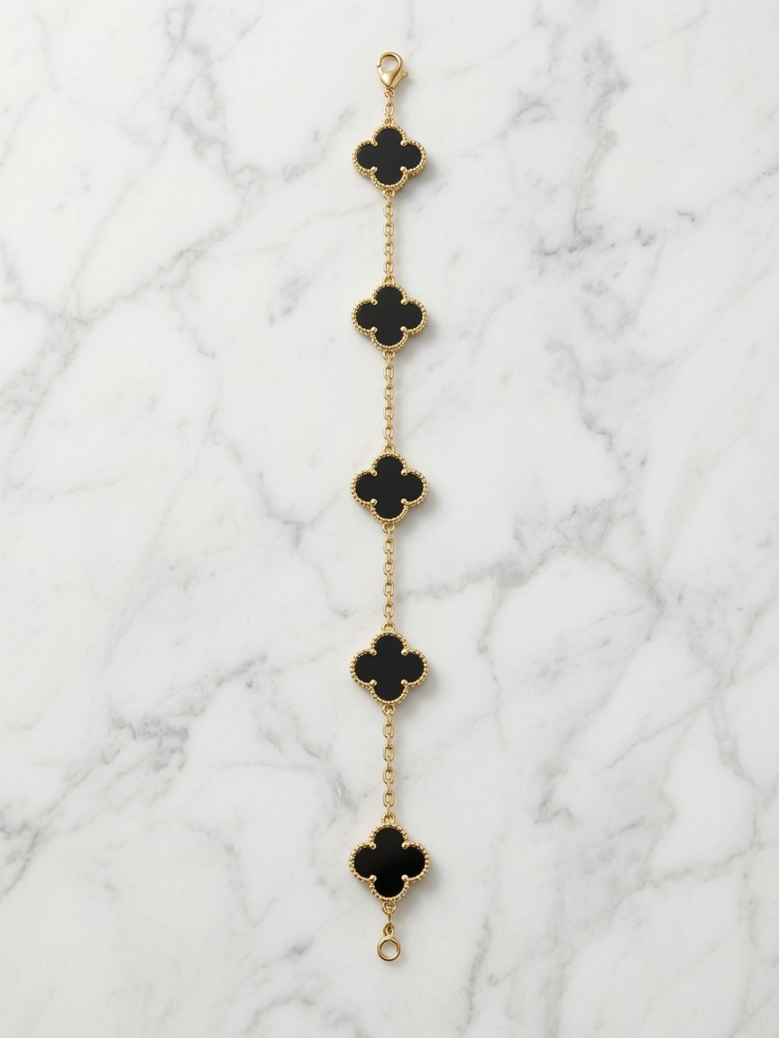 Black 4 clover bracelet