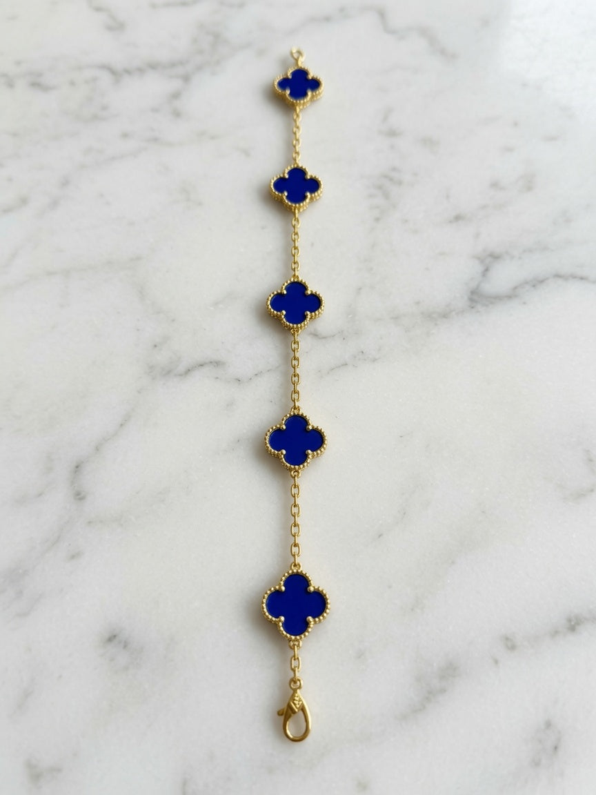 Blue 4 clover bracelet